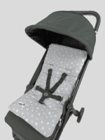 ריפודית לעגלה 100% כותנה אורגנית כוכבים אפור