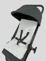 ⁦ריפודית לעגלה 100% כותנה אורגנית כוכבים אפור⁩ – תמונה ⁦2⁩