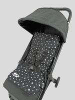 ריפודית לעגלה 100% כותנה אורגנית כוכבים שחור