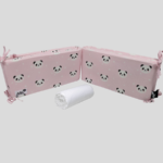 סט מצעים ללול 3 חלקים פנדה ורוד - Baby Dreamz