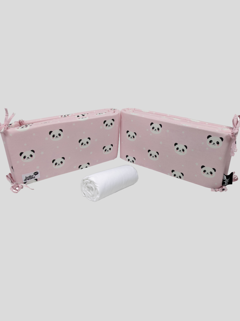 סט מצעים ללול 3 חלקים פנדה ורוד - Baby Dreamz