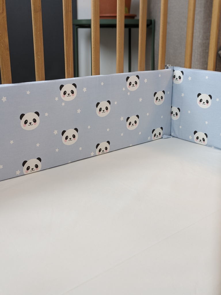 סט מצעים ללול תינוק פנדה תכלת בעיצוב מתוק - Baby Dreamz