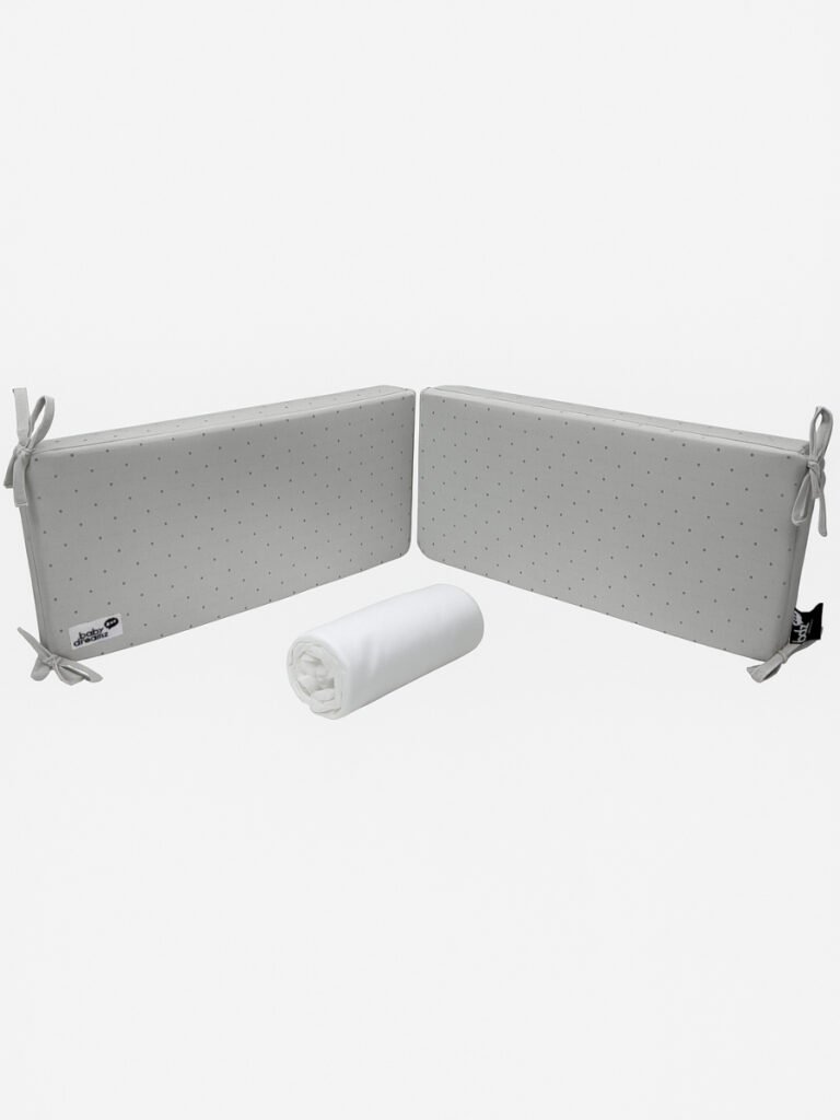 סט מצעים ללול 3 חלקים נקודות אפור - Baby Dreamz