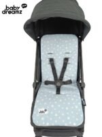 ריפודית דו-צדדית לעגלה 100% כותנה אורגנית במילוי ויסקו - כוכבים תכלת