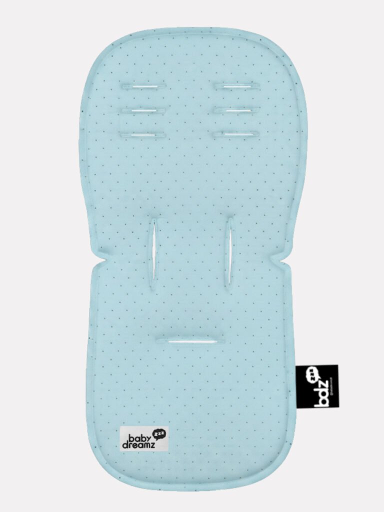 ריפודית לעגלה Cross 100% כותנה אורגנית נקודות תכלת