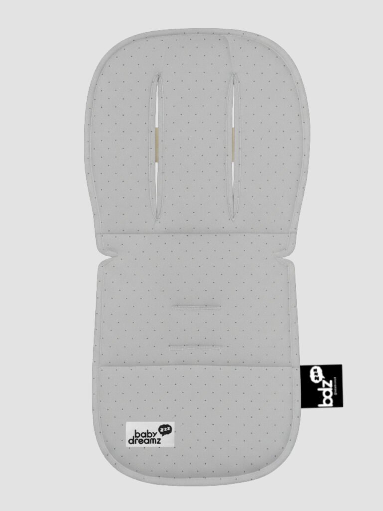 ריפודית לעגלה Line דגם נקודות אפור - 100% כותנה אורגנית מבית Baby Dreamz