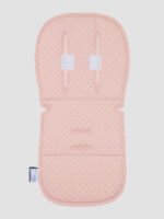 גב ריפודית לעגלה Line נקודות ורוד - עם סקוצ'ים לתפיסת רצועות