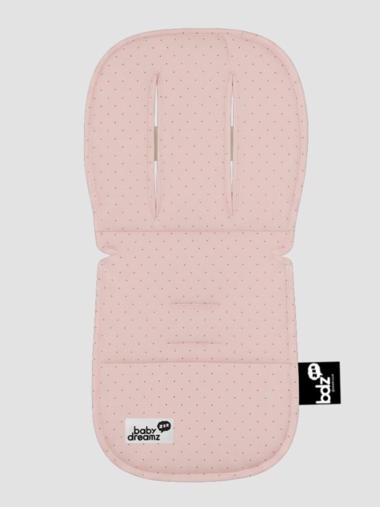 ריפודית לעגלה Line דגם נקודות ורוד - 100% כותנה אורגנית מבית Baby Dreamz