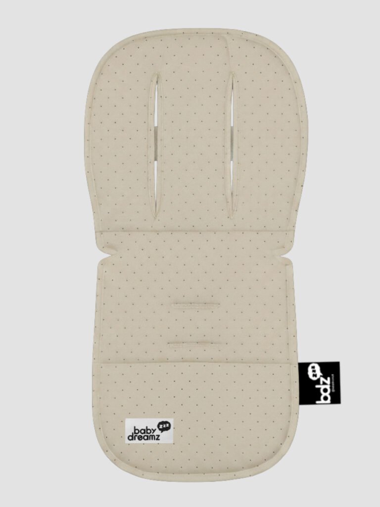 ריפודית לעגלה Line דגם נקודות קפוצ'ינו - 100% כותנה אורגנית מבית Baby Dreamz