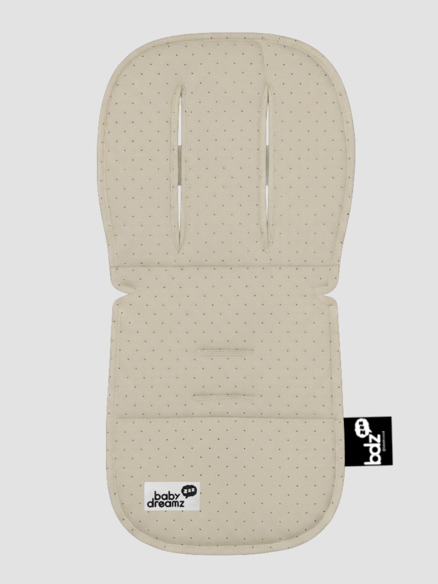 ריפודית לעגלה Line דגם נקודות קפוצ'ינו - 100% כותנה אורגנית מבית Baby Dreamz