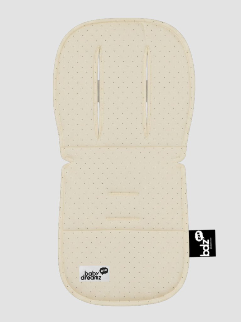 ריפודית לעגלה Line דגם נקודות שמנת - 100% כותנה אורגנית מבית Baby Dreamz
