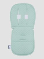 גב ריפודית לעגלה Line נקודות תכלת - עם סקוצ'ים לתפיסת רצועות