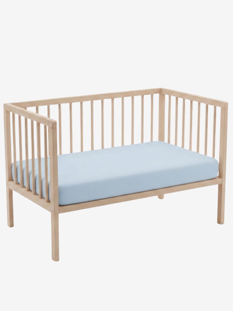 סדין לעריסת תינוק תכלת 100% כותנה טריקו בתוך עריסה - Funny Bunny