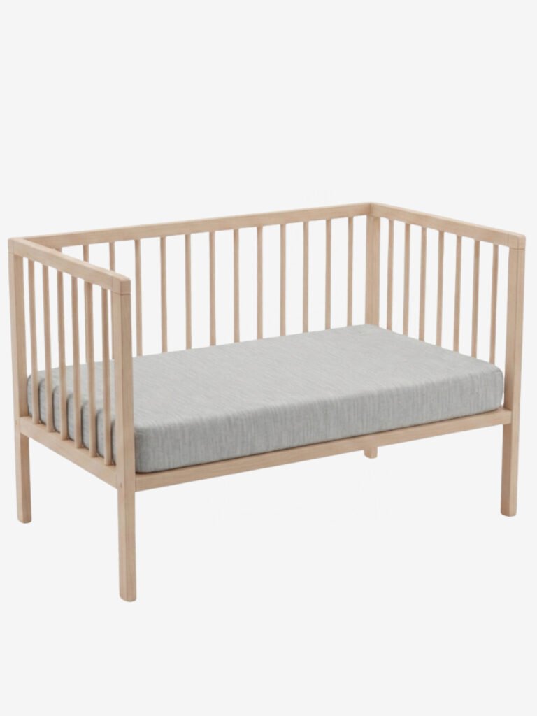 סדין לעריסת תינוק אפור מלנז' 100% כותנה טריקו בתוך עריסה - Funny Bunny