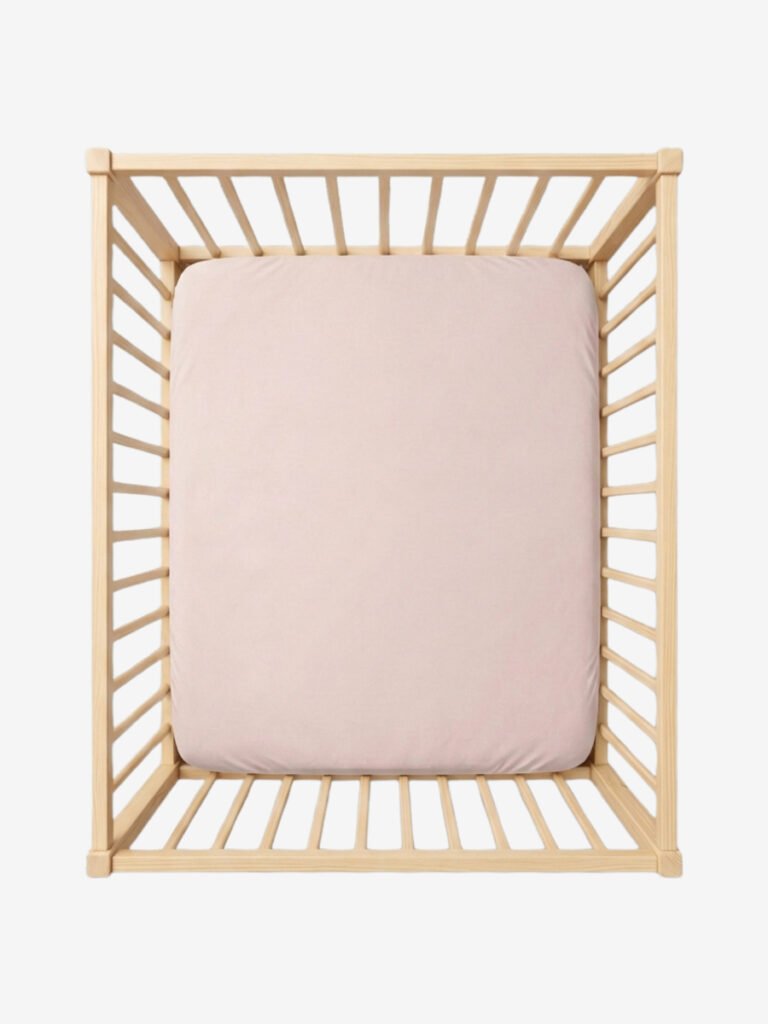 סדין ללול תינוק ורוד 100% כותנה טריקו Funny Bunny בתוך לול תינוק